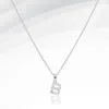 Fashnzfab -b- Stainless Steel Cz Stone Paved Initial Monogram Pendant Necklace In Silver