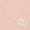 Fashnzfab -b- White Gold Dipped Initial Monogram Pendant Necklace In Multi
