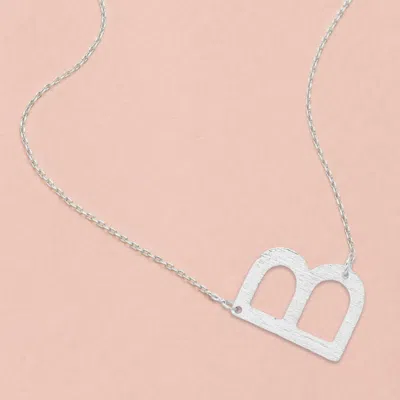 Fashnzfab -b- White Gold Dipped Initial Monogram Pendant Necklace In Multi