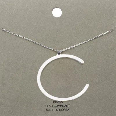 Fashnzfab -c- Brass Initial Monogram Metal Pendant Necklace In Metallic