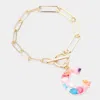 Fashnzfab -c- Colorful Initial Monogram Charm Bracelet ~c~ In Multi