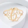 Fashnzfab -c- Initial Monogram Curlicue Bracelet - Gold In Gold