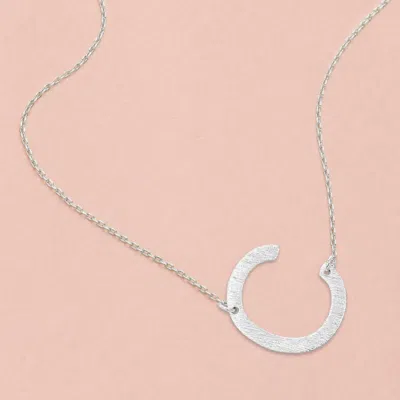 Fashnzfab -c- White Gold Dipped Initial Monogram Pendant Necklace In Metallic