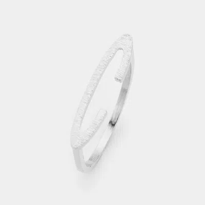 Fashnzfab -c-initial Monogram Brass Metal Ring - Rhodium, ~c~ In Metallic