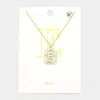 Fashnzfab -e- Brass Metal Rectangle Initial Monogram Pendant Necklace In Brown