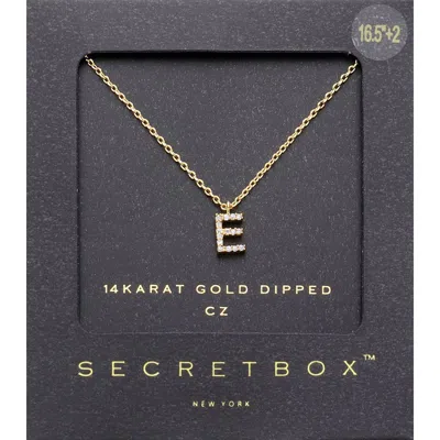 Fashnzfab -e- Secret Box _ 14k Gold Dipped Cz Initial Monogram Pendant Necklace In Multi
