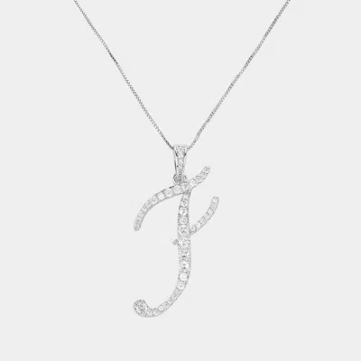 Fashnzfab -f- Cz Initial Monogram Pendant Necklace In Multi