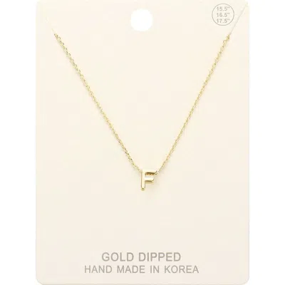 Fashnzfab -f- Gold Dipped Initial Monogram Metal Pendant Necklace