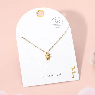 Fashnzfab -f- Stainless Steel Monogram Pendant Necklace - Gold, ~f~