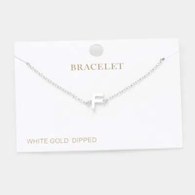 Fashnzfab -f- White Gold Dipped Metal Initial Monogram Charm Bracelet Rhodium In Multi