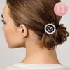 Fashnzfab -g- 12pcs - Crystal Accented Initial Monogram Ponytail Hair Bands In Metallic