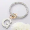 Fashnzfab -g- Bling Studded Initial Monogram Charm Bracelet Keychain Ab In Multi