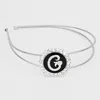 Fashnzfab -g- Crystal Accented Initial Monogram Headband In Multi