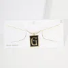 Fashnzfab -g- Gold Dipped Enamel Rectangle Initial Monogram Pendant Necklace In Gold