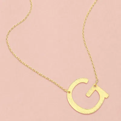 Fashnzfab -g- Gold Dipped Initial Monogram Pendant Necklace