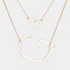 Fashnzfab -g- Initial Monogram 2row Strand Double Detachable Chain Necklace In Gold