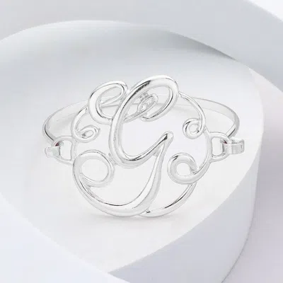 Fashnzfab -g- Initial Monogram Curlicue Bracelet - Silver In Metallic