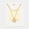 Fashnzfab -g- Initial Monogram Round Metal Pendant Necklace In Gold