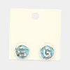 Fashnzfab -g- Initial Monogram Turquoise Stud Earrings - Turquoise, ~g~ In Blue