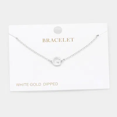 Fashnzfab -g- White Gold Dipped Metal Initial Monogram Charm Bracelet Rhodium In Multi