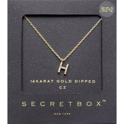 Fashnzfab -h- Secret Box _ 14k Gold Dipped Cz Initial Monogram Pendant Necklace In Multi