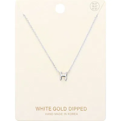 Fashnzfab -h- White Gold Dipped Initial Monogram Metal Pendant Necklace In Multi