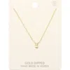 Fashnzfab -i- Gold Dipped Initial Monogram Metal Pendant Necklace In Gold