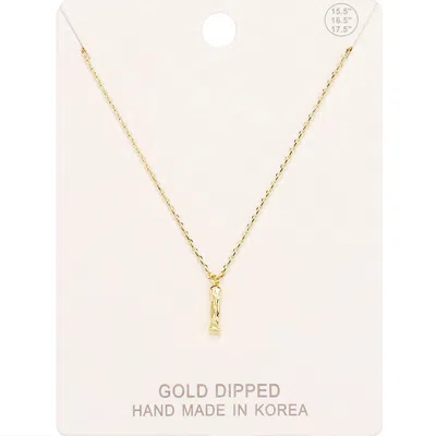 Fashnzfab -i- Gold Dipped Initial Monogram Metal Pendant Necklace