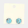 Fashnzfab -i- Initial Monogram Turquoise Stud Earrings - Turquoise, ~i~ In Multi