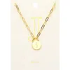 Fashnzfab -j- Brass Metal Initial Monogram Lock Pendant Necklace In Gold