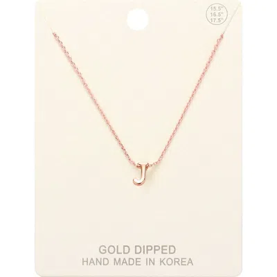 Fashnzfab -j- Gold Dipped Initial Monogram Metal Pendant Necklace