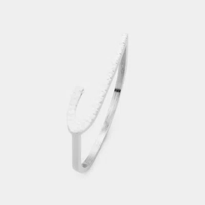 Fashnzfab -j- Initial Monogram Brass Metal Ring - Rhodium, ~j~ In Metallic