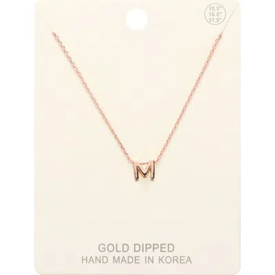 Fashnzfab -m- Gold Dipped Initial Monogram Metal Pendant Necklace In Multi