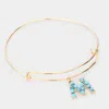 Fashnzfab -m- Turquoise Embellished Initial Monogram Charm Bracelet Gold In Gold
