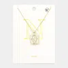 Fashnzfab -n- Brass Metal Rectangle Initial Monogram Pendant Necklace In Gold
