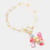 Fashnzfab -n- Colorful Initial Monogram Charm Bracelet ~n~ In Multi