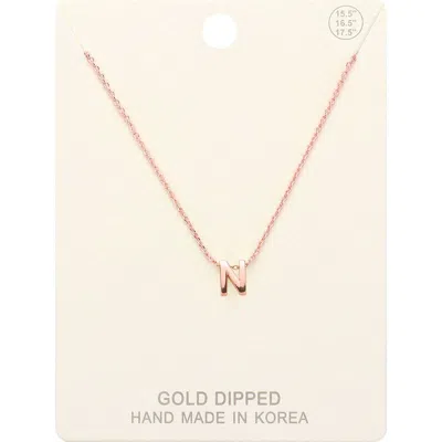 Fashnzfab -n- Gold Dipped Initial Monogram Metal Pendant Necklace