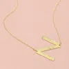 Fashnzfab -n- Gold Dipped Initial Monogram Pendant Necklace In Multi
