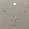Fashnzfab -n- Initial Monogram Brass Metal Necklace In Multi