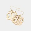 Fashnzfab -n- Script Initial Monogram Earrings - Gold In Gold