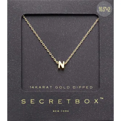 Fashnzfab -n- Secret Box _ 14k Gold Dipped Initial Monogram Pendant Necklace