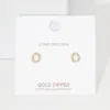 Fashnzfab -o- Cubic Zirconia Initial Monogram Stud Earrings - Gold, ~o~ In Gold