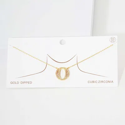 Fashnzfab -o- Cz Initial Monogram Pendant Necklace In Gold