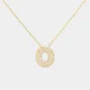 Fashnzfab -o- Gold Dipped Cz Initial Monogram Pendant Necklace In Gold