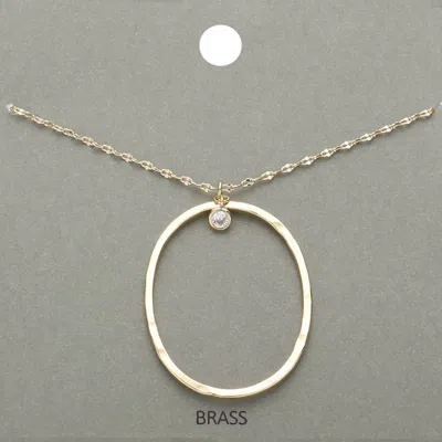 Fashnzfab -o- Initial Monogram Brass Metal Pendant Necklace In Gold