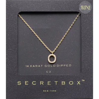 Fashnzfab -o- Secret Box _ 14k Gold Dipped Cz Initial Monogram Pendant Necklace