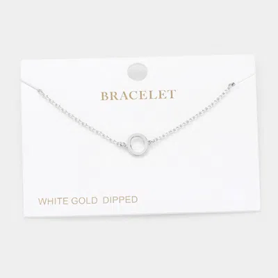Fashnzfab -o- White Gold Dipped Metal Initial Monogram Charm Bracelet Rhodium In Multi