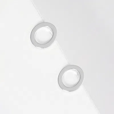 Fashnzfab -o- White Gold Dipped Metal Initial Monogram Stud Earrings - Rhodium, ~o~ In Metallic