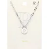 Fashnzfab -p- Brass Metal Initial Monogram Lock Pendant Necklace In Multi