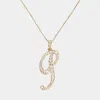 Fashnzfab -p- Cz Initial Monogram Pendant Necklace In Gold
